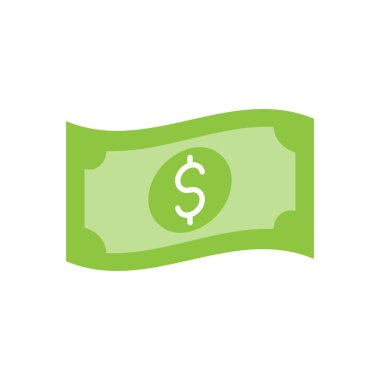 Para ikonu Vektör İllüstrasyonu. Ödeme, Finans, Para ve Ticaret Şirketi için Dolar Para ikonu vektör tasarımı konsepti. Web sitesi, sembol, simge, imza, Uygulama UI için para nakit vektör düz tasarım