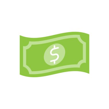 Para ikonu Vektör İllüstrasyonu. Ödeme, Finans, Para ve Ticaret Şirketi için Dolar Para ikonu vektör tasarımı konsepti. Web sitesi, sembol, simge, imza, Uygulama UI için para nakit vektör düz tasarım
