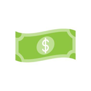 Para ikonu Vektör İllüstrasyonu. Ödeme, Finans, Para ve Ticaret Şirketi için Dolar Para ikonu vektör tasarımı konsepti. Web sitesi, sembol, simge, imza, Uygulama UI için para nakit vektör düz tasarım