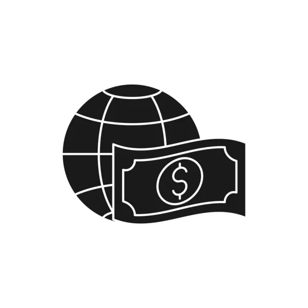 Pénz Globe Ikon Vector Design Globe Dollar Money Cash Icon — Stock Vector