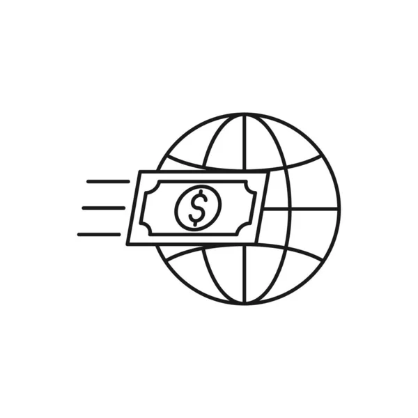 Pénz Globe Ikon Vector Design Globe Dollar Money Cash Icon — Stock Vector