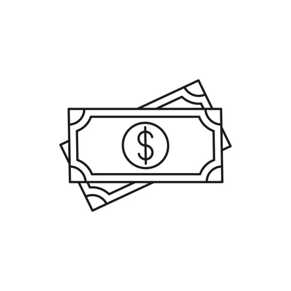 Ícone Dinheiro Ilustração Vetorial Dollar Money Icon Vector Design Concept — Vetor de Stock