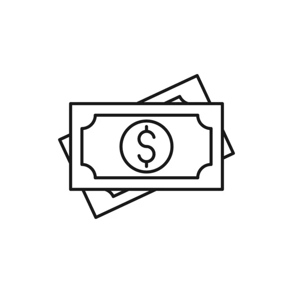 Ícone Dinheiro Ilustração Vetorial Dollar Money Icon Vector Design Concept — Vetor de Stock