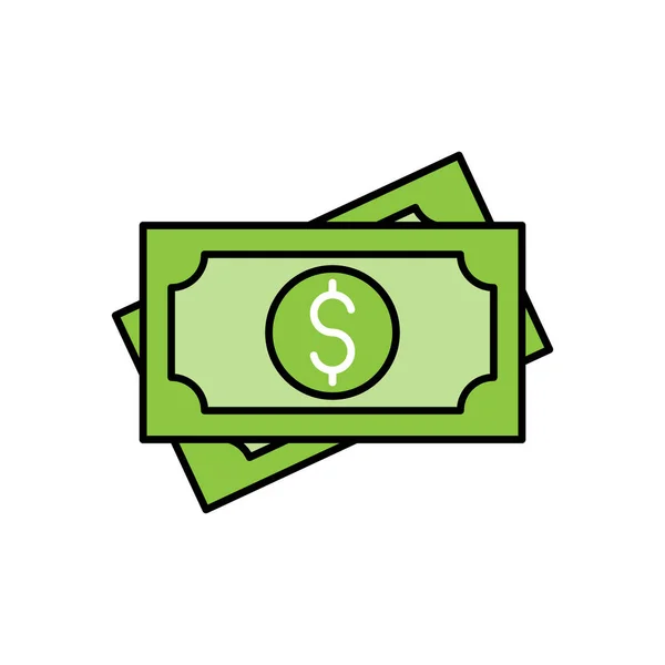 Ícone Dinheiro Ilustração Vetorial Dollar Money Icon Vector Design Concept —  Vetores de Stock