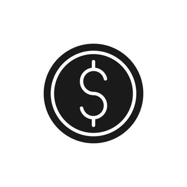 Ícone Moeda Ilustração Vetorial Dollar Money Coin Icon Vector Design — Vetor de Stock