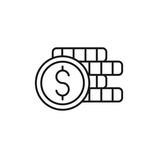 硬币图标矢量图解 美元货币硬币图标矢量设计概念的支付 货币和贸易业务 金钱硬币矢量图标平面设计网站 应用程序Ui — 图库矢量图片