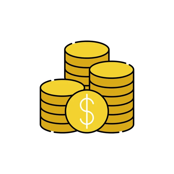 Érme Ikon Vektor Illusztráció Dollar Money Coin Ikon Vektor Tervezési — Stock Vector