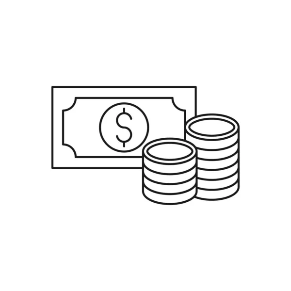 Pénz Ikon Vektor Illusztráció Dollar Money Ikon Vektor Tervezési Koncepció — Stock Vector