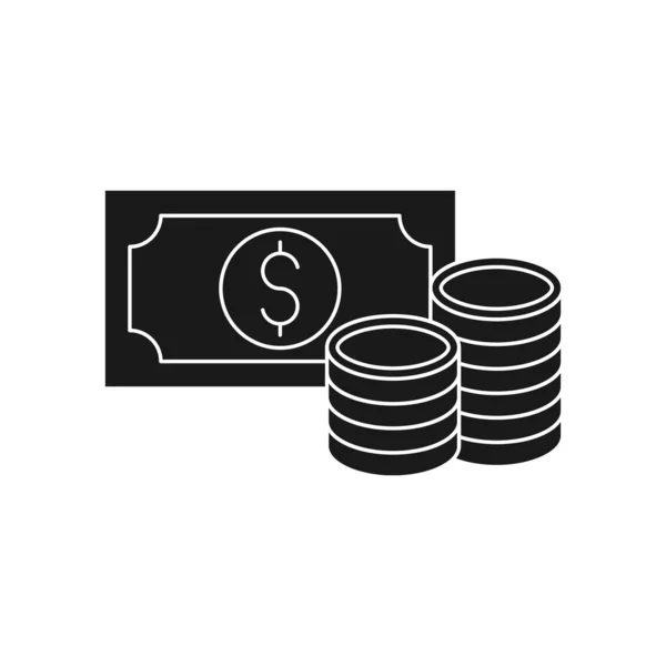 Pénz Ikon Vektor Illusztráció Dollar Money Ikon Vektor Tervezési Koncepció — Stock Vector