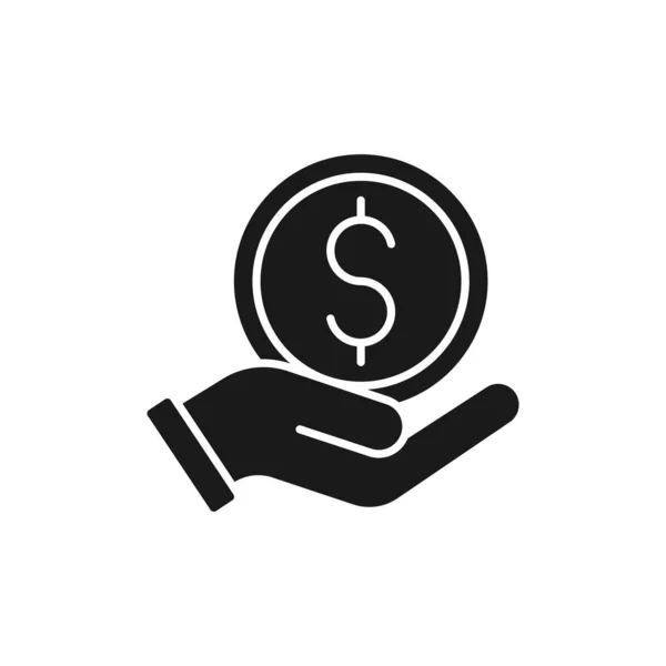 Гроші Піктограмою Руки Векторна Ілюстрація Money Cash Hand Значок Векторна — стоковий вектор