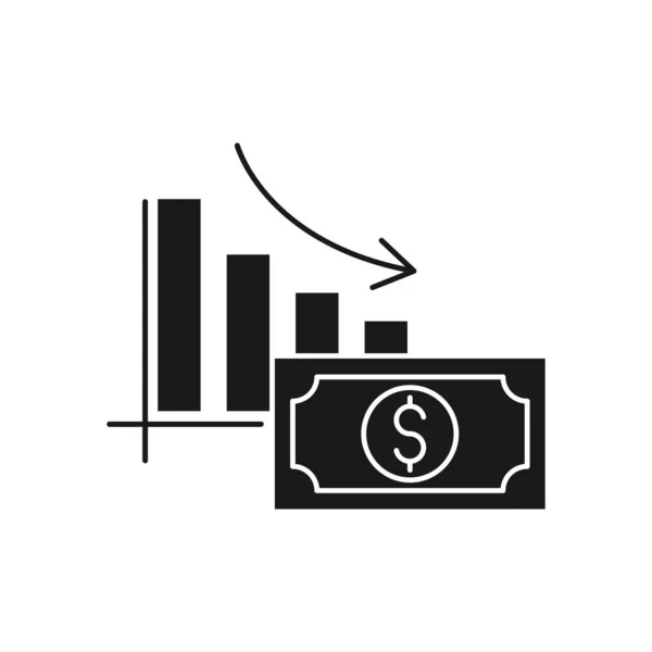 Money Chart Icon Vector Money Stats Chart Bar Growing Rising — Stock Vector