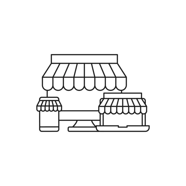 Icono Tienda Online Diseño Vectorial Ilustración Moderno Icono Compras Línea — Archivo Imágenes Vectoriales