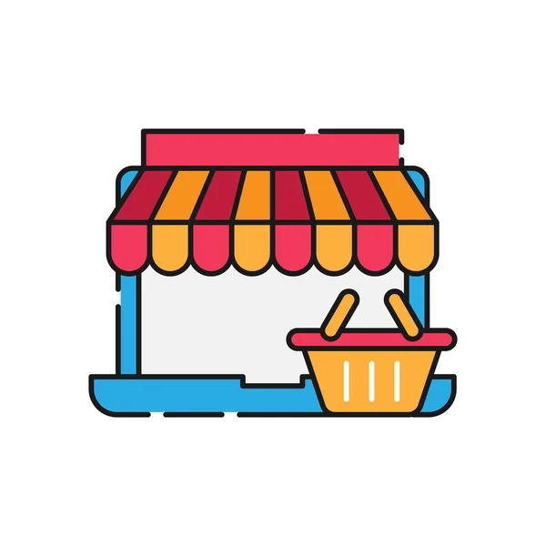 Online Store Εικονίδιο Διανυσματική Σχεδίαση Εικονογράφηση Μοντέρνο Online Shopping Icon — Διανυσματικό Αρχείο