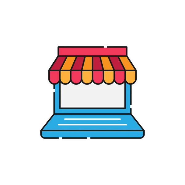Online Store Εικονίδιο Διανυσματική Σχεδίαση Εικονογράφηση Μοντέρνο Online Shopping Icon — Διανυσματικό Αρχείο