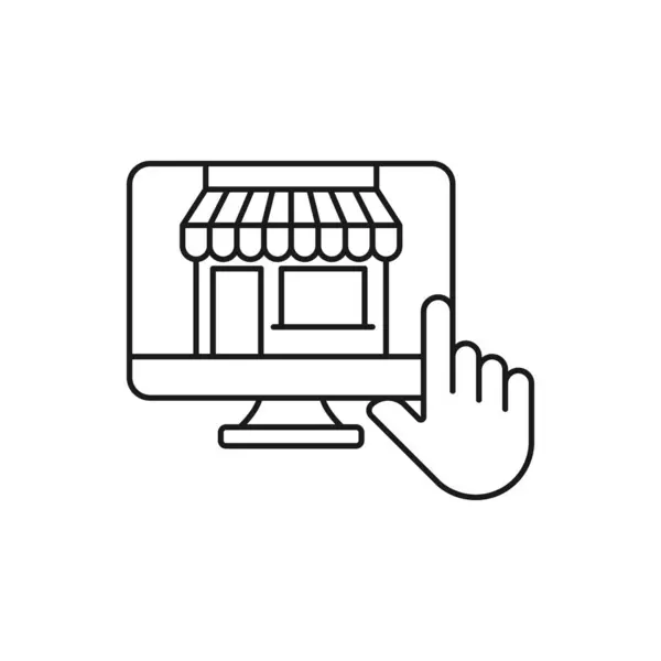 在线存储图标向量设计示例 电子商务 在线商店和市场网站 应用程序Ui的现代在线购物图标向量设计概念 — 图库矢量图片