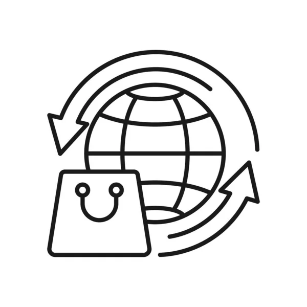 Shopping Cart Globe Icon Vector Design Корзина Иконка Концепцией Дизайна — стоковый вектор
