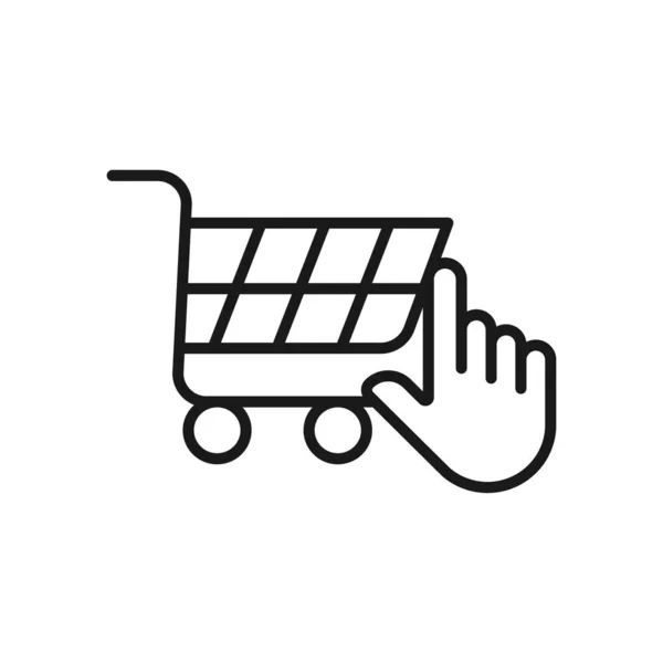 Carro Compras Con Icono Mano Diseño Vectorial Icono Del Carrito — Archivo Imágenes Vectoriales