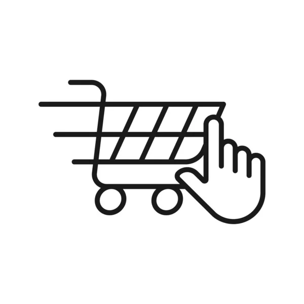 Carro Compras Con Icono Mano Diseño Vectorial Icono Del Carrito — Archivo Imágenes Vectoriales