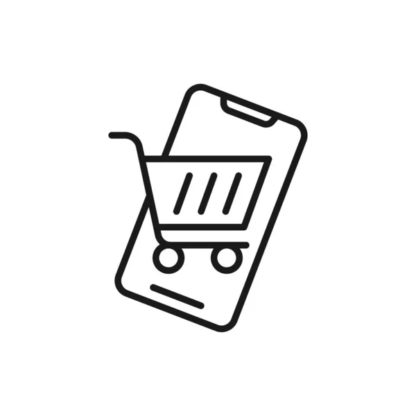 Shopping Cart Mobile Phone Icon Vector Design Shopping Cart Icon — Stock Vector