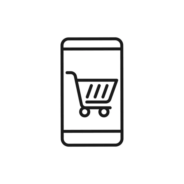 Shopping Cart Mobile Phone Icon Vector Design Shopping Cart Icon — Stock Vector