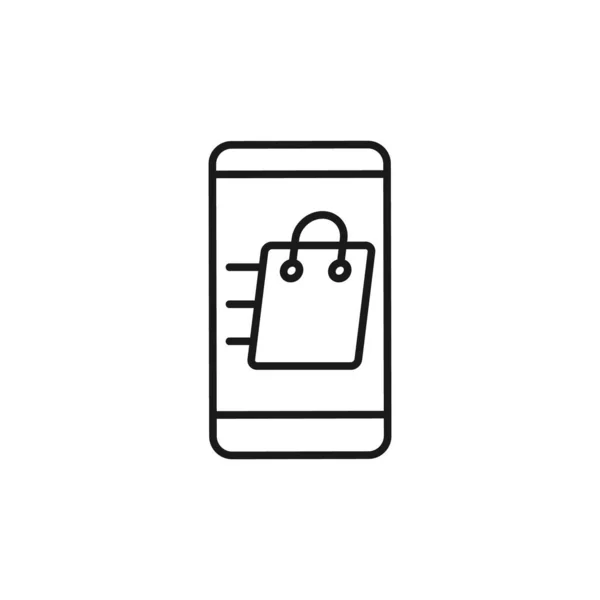 Shopping Bag Mobile Phone Icon Vector Design Shopping Bag Icon — Stock Vector