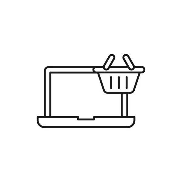 Shopping Cart Laptop Icon Vector Design Shopping Cart Icon Laptop — Stock Vector
