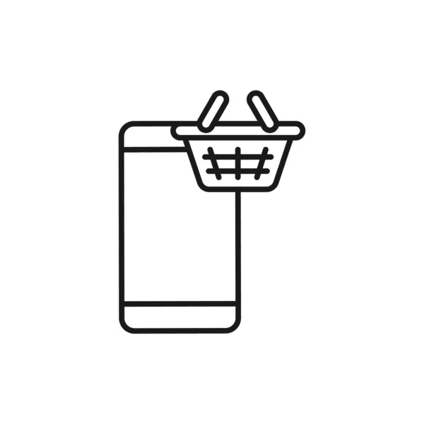 Корзина Иконкой Мобильного Телефона Vector Design Значок Корзины Концепцией Дизайна — стоковый вектор