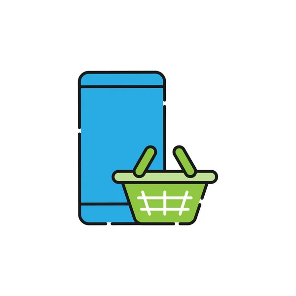 Shopping Cart Mobile Phone Icon Vector Design Shopping Cart Icon — Stock Vector