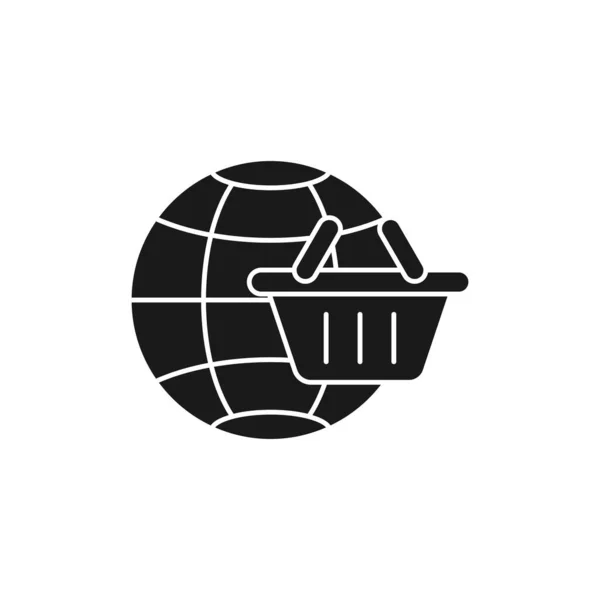 Shopping Cart Globe Icon Vector Design Корзина Иконка Концепцией Дизайна — стоковый вектор