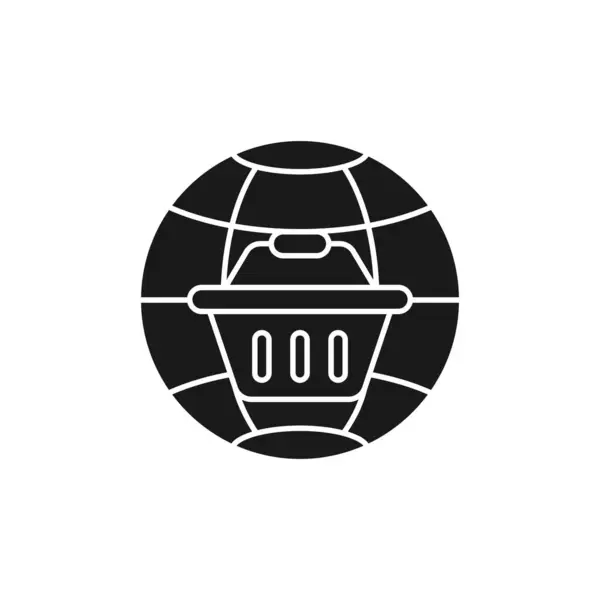 Shopping Cart Globe Icon Vector Design Корзина Иконка Концепцией Дизайна — стоковый вектор