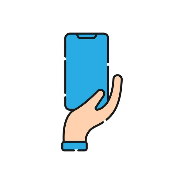 Mobilní Telefon Ikonou Hand Vector Design Ikona Chytrého Telefonu Konceptem — Stockový vektor