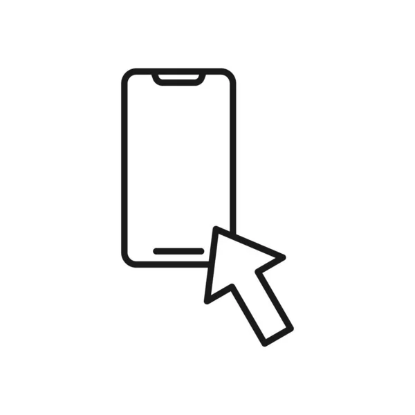 Telefon Komórkowy Ikoną Arrow Vector Design Ikona Smartfona Koncepcją Projektowania — Wektor stockowy