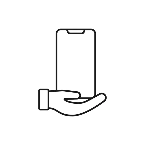 Téléphone Portable Avec Icône Main Design Vectoriel Icône Téléphone Intelligent — Image vectorielle
