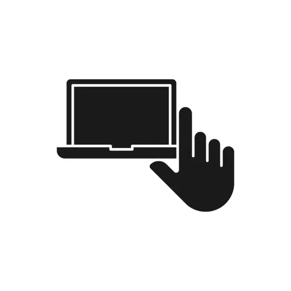Laptop Hand Icon Vector Design Laptop Icon Hand Gesture Design — Stock Vector