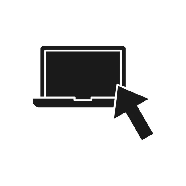 Laptop Met Hand Icon Vector Design Laptop Icoon Met Hand — Stockvector