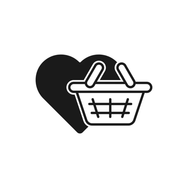 Icône Liste Souhaits Illustration Vectorielle Shopping Wish List Love Shape — Image vectorielle