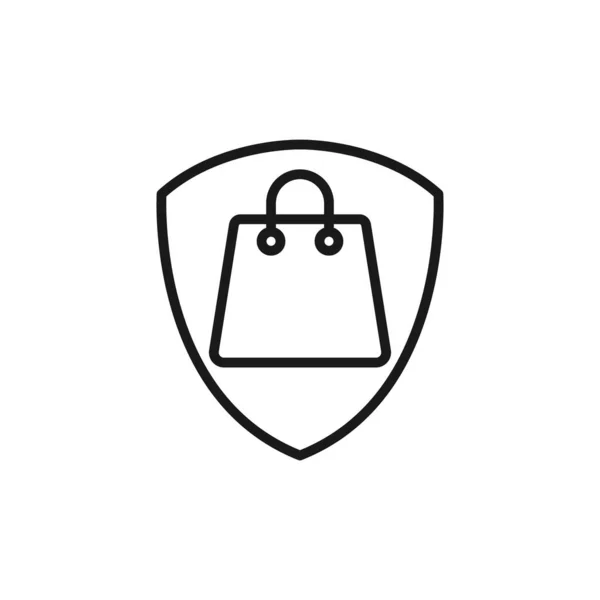 Ikona Secure Shopping Vector Illustration Nákupní Bezpečnost Bezpečnost Designem Ikon — Stockový vektor