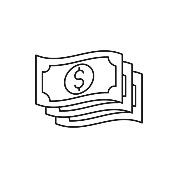 Ícone Dinheiro Ilustração Vetorial Dollar Money Icon Vector Design Concept — Vetor de Stock