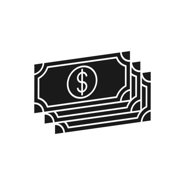 Ícone Dinheiro Ilustração Vetorial Dollar Money Icon Vector Design Concept — Vetor de Stock