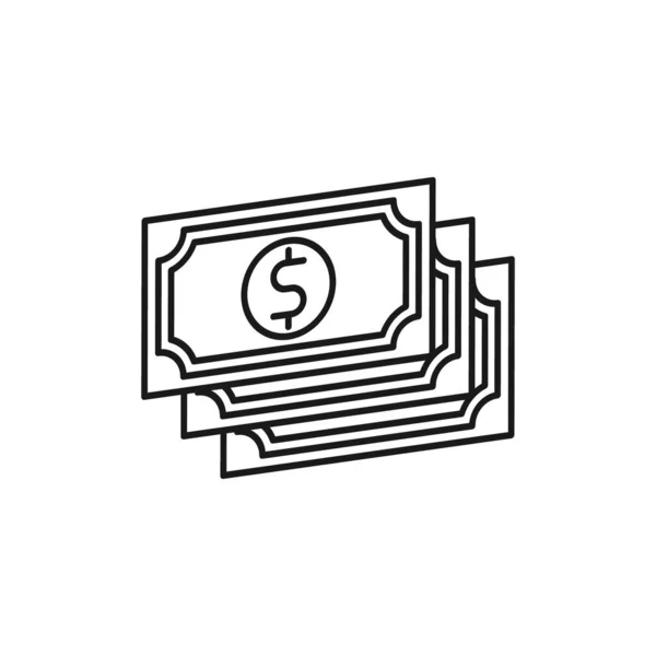 Ícone Dinheiro Ilustração Vetorial Dollar Money Icon Vector Design Concept — Vetor de Stock