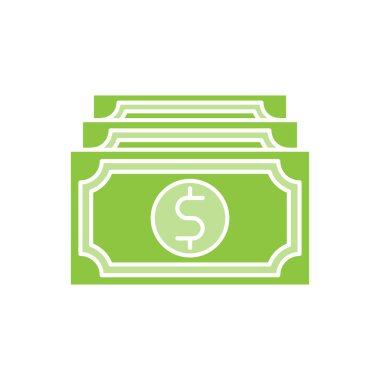 Para ikonu Vektör İllüstrasyonu. Ödeme, Finans, Para ve Ticaret Şirketi için Dolar Para ikonu vektör tasarımı konsepti. Web sitesi, sembol, simge, imza, Uygulama UI için para nakit vektör düz tasarım