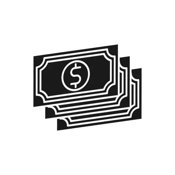 Ícone Dinheiro Ilustração Vetorial Dollar Money Icon Vector Design Concept — Vetor de Stock