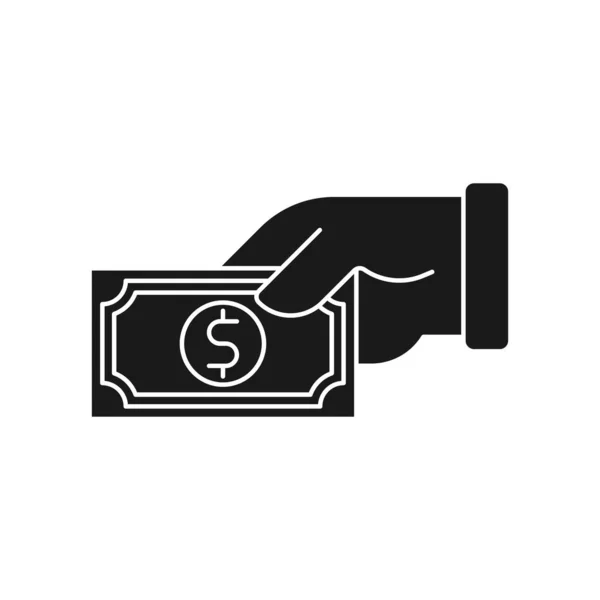 Argent Avec Icône Main Illustration Vectorielle Money Cash Hand Icône Vecteurs De Stock Libres De Droits
