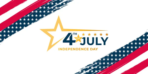 Vierter Juli Unabhängigkeitstag Der Vereinigten Staaten Von Amerika Banner Hintergrund — Stockvektor