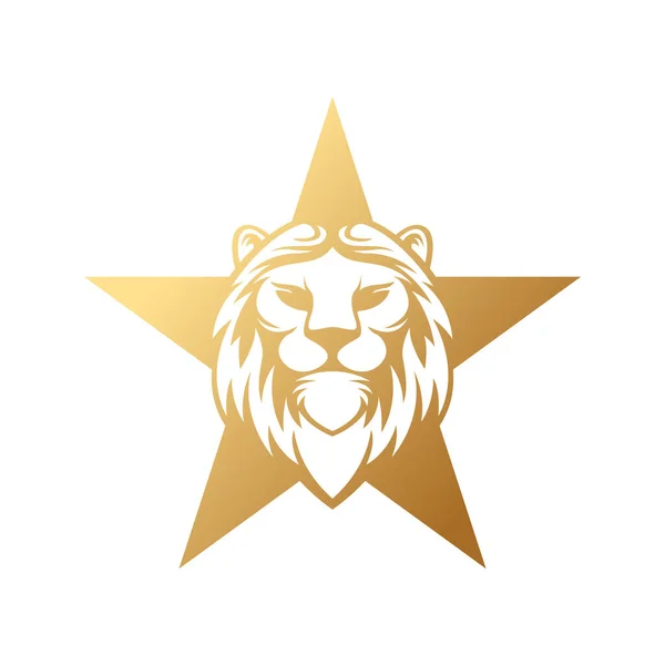 Abstrakt Lion Star Logo Design Vector Mall Lion Med Star — Stock vektor