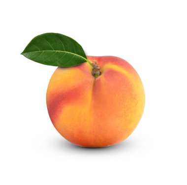 Beyaz arkaplanda şeftali izole