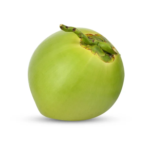 Zielony Kokos Owoce Izolowane Białym Tle — Zdjęcie stockowe
