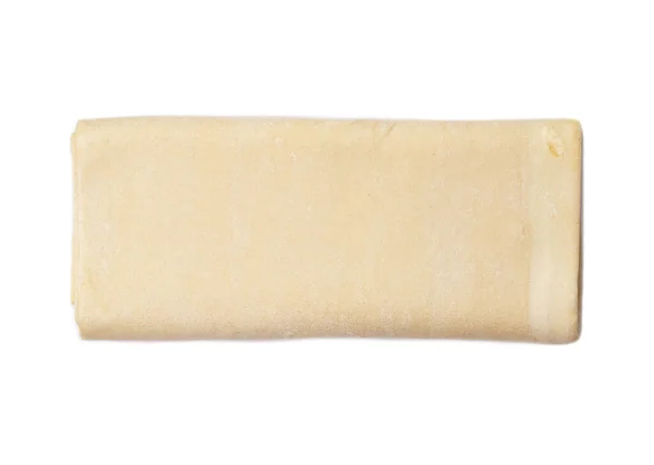 Soffio Pasta Congelata Cottura Uno Sfondo Bianco Isolare Primo Piano — Foto Stock