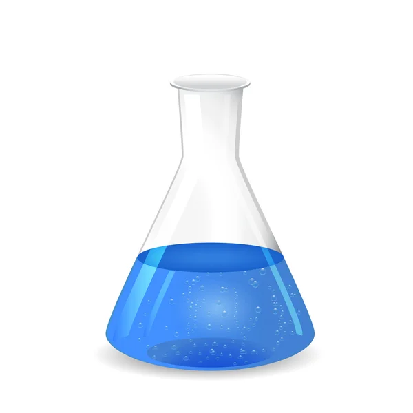 Erlenmeyer conical, flatbottomed laboratory flask with narrow neck