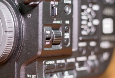 Profesyonel kamera kontrolleri. Yakın plan..